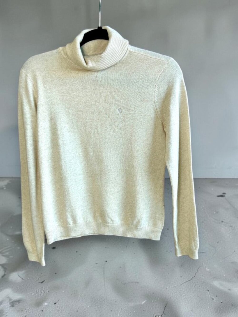 Lauren Ralph Lauren Tan Silk Cashmere Blend Turtleneck Sweater Size Small